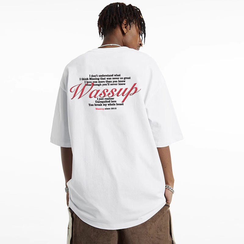 Resoxys American Hip Hop Cotton Short Sleeve Boys' Vintage Loose Top